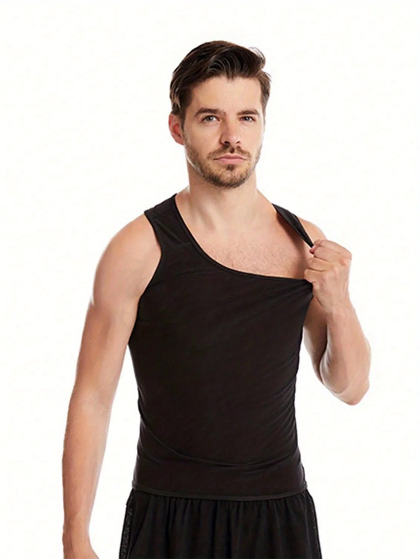 1pcs Sauna Shirt for Men, Short Sleeve Sauna Sweat Body Shaper Mens Sauna Vest Gym Exercise Tank Top