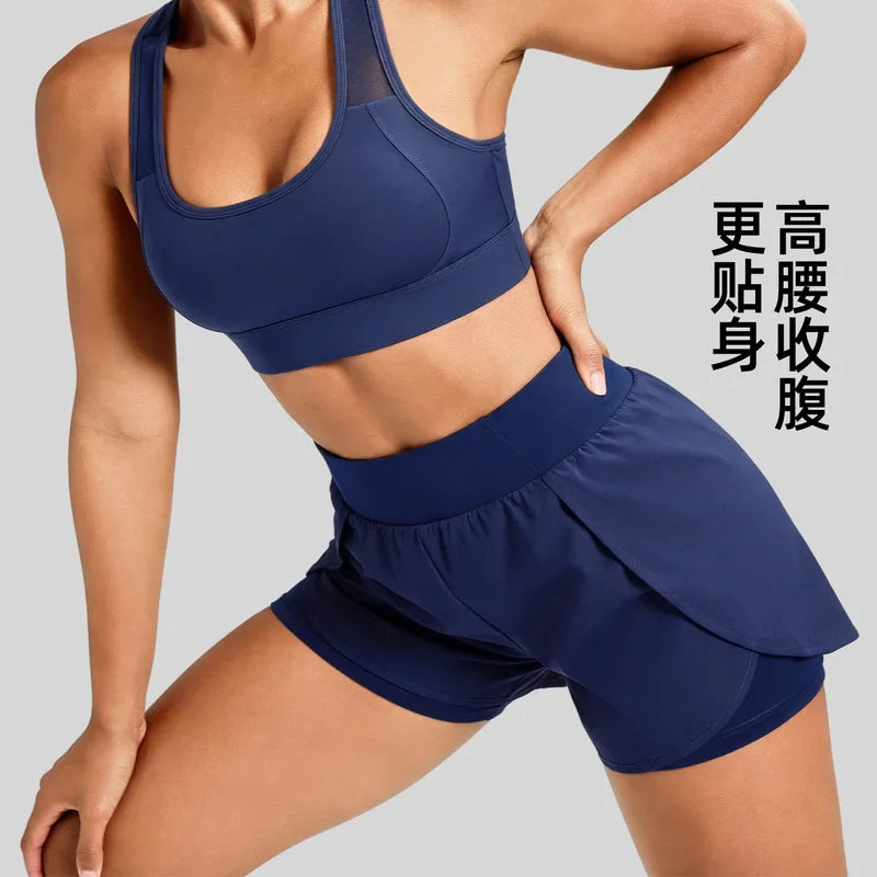 Juyitang Summer Thin Side Pocket Anti-Exposure Loose Casual Running Fitness Sports Shorts for Women