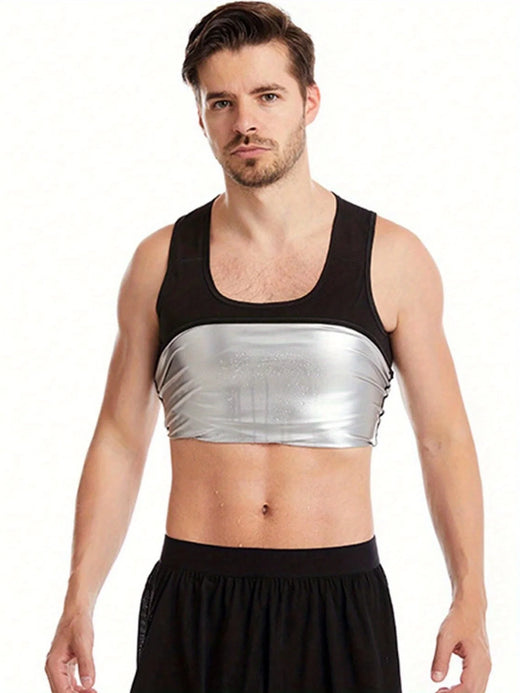 1pcs Sauna Shirt for Men, Short Sleeve Sauna Sweat Body Shaper Mens Sauna Vest Gym Exercise Tank Top