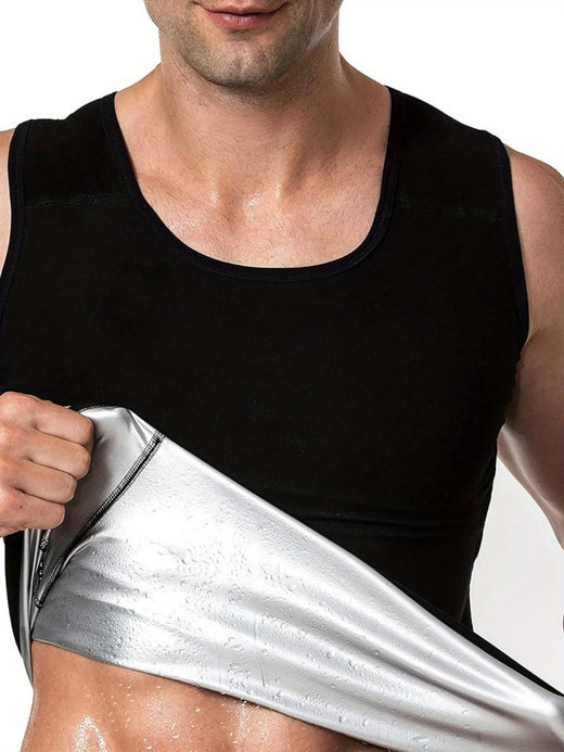 1pcs Sauna Shirt for Men, Short Sleeve Sauna Sweat Body Shaper Mens Sauna Vest Gym Exercise Tank Top
