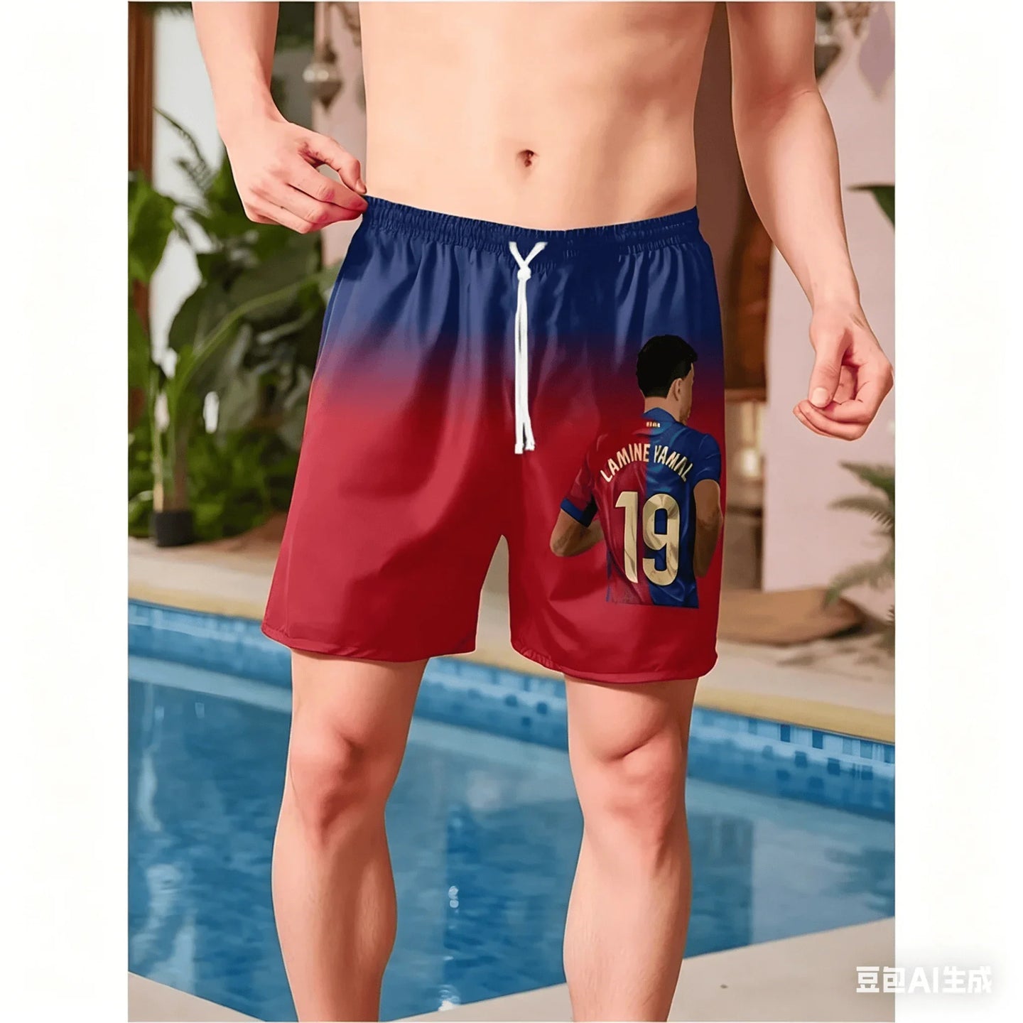 2026 Summer Adults Kids Yamal Gradient 3D Print Beach Shorts, Quick Dry Casual Sports Shorts For Football Fans