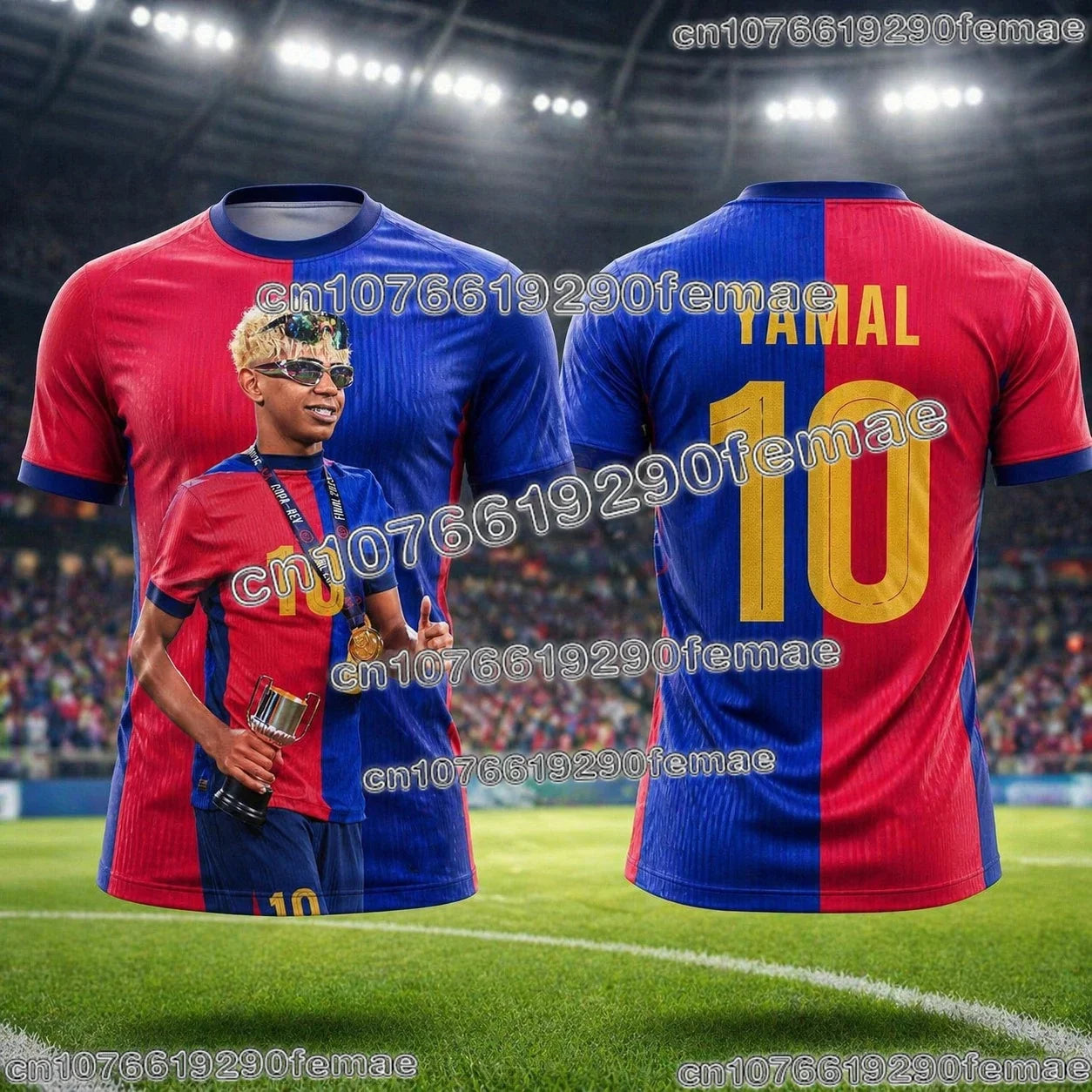 2026 Summer Lamine Yamal Fan Edition Kids Soccer Jersey New Breathable Sweat Wicking Short Sleeve Football Shirt for Daily Y2k