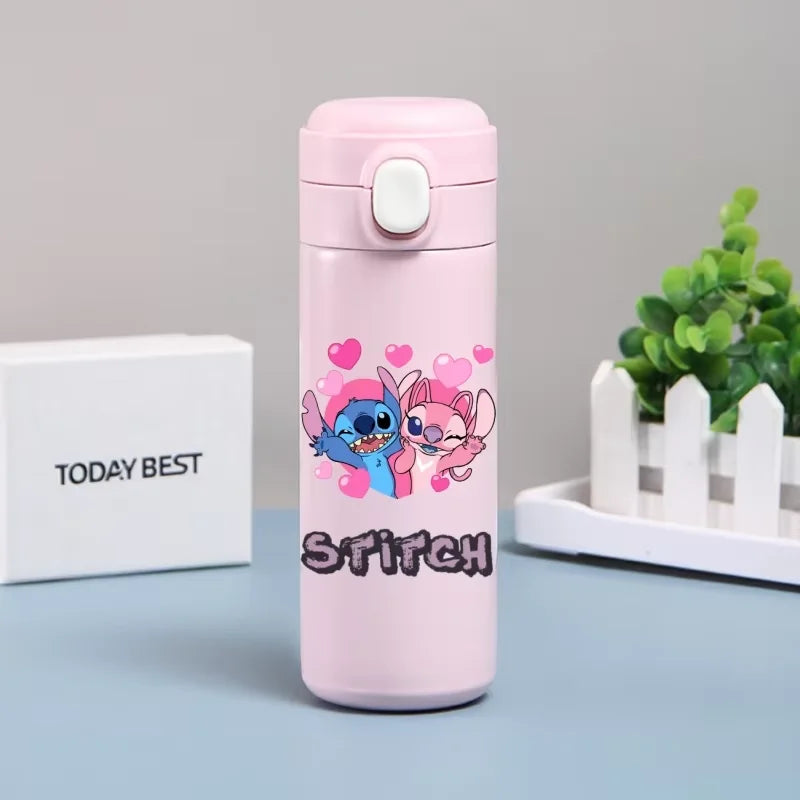New 420ml Stitch Thermal Cup Portable Large Capacity Outdoor Sports Water Bottle Drinking Vacuum Cup 304 Stainless Water Bottle