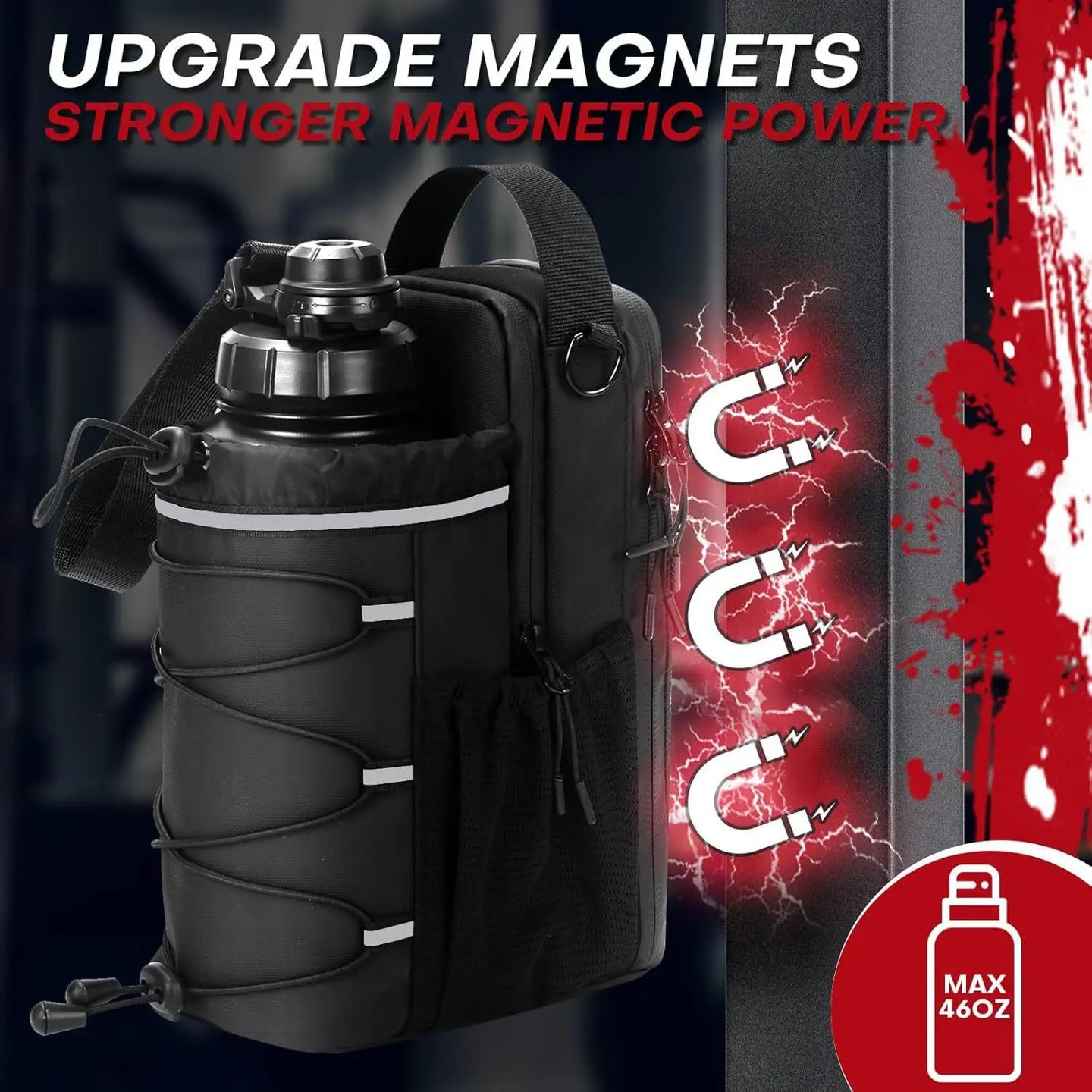 Portable Magnetic Water Bottle Crossbody Sling Bag For Men Women Outdoor Fitness Workout Gym Accessories Storage Pouch Holder