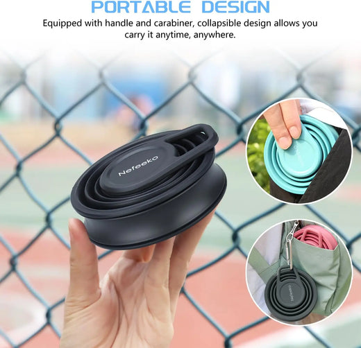 17oz Collapsible Water Bottle, BPA Free Silicone Foldable Bottle for Travel Gym Camping Hiking, Leak Proof with Carabiner