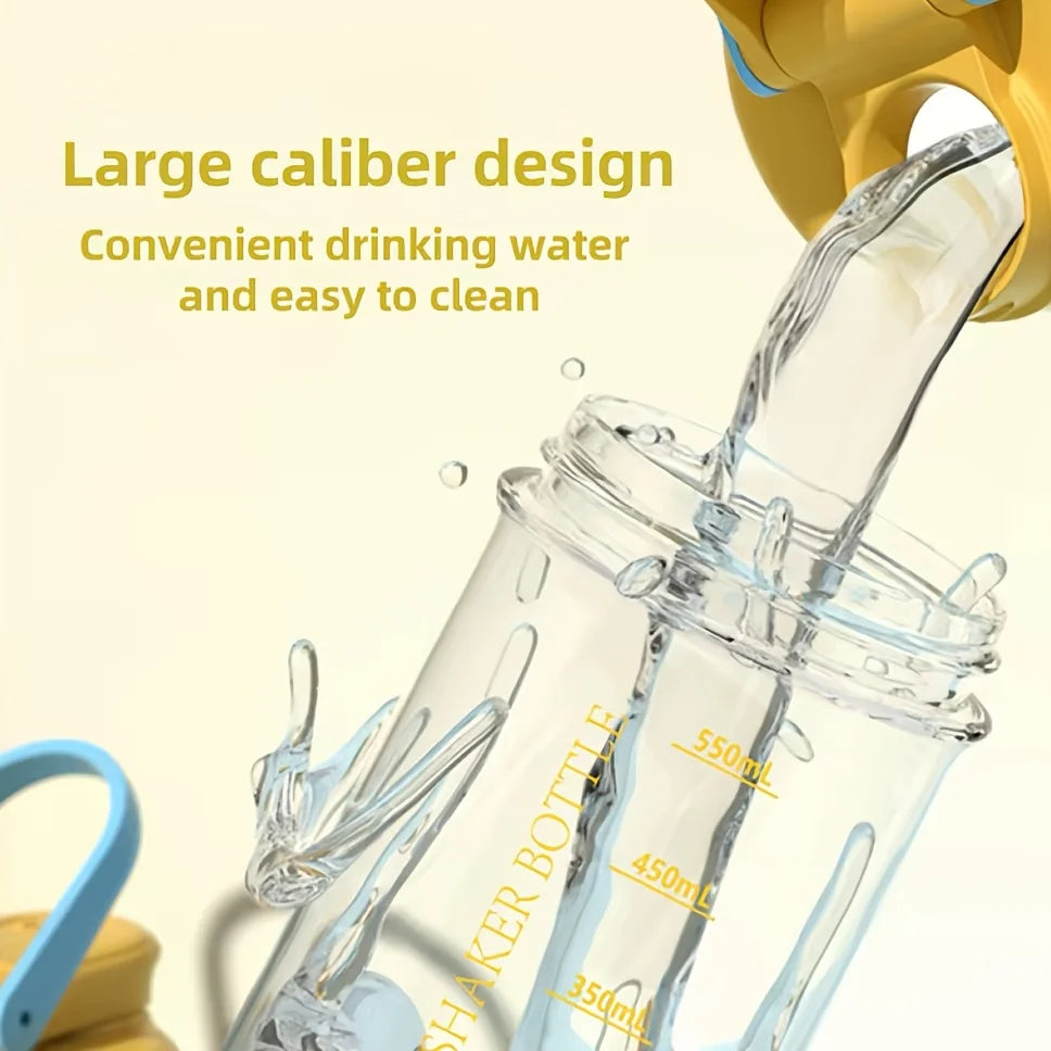 Portable Protein Powder Shaker Cup with Measurements, Leak-proof Sports Water Bottle, Fitness Shake Blender
