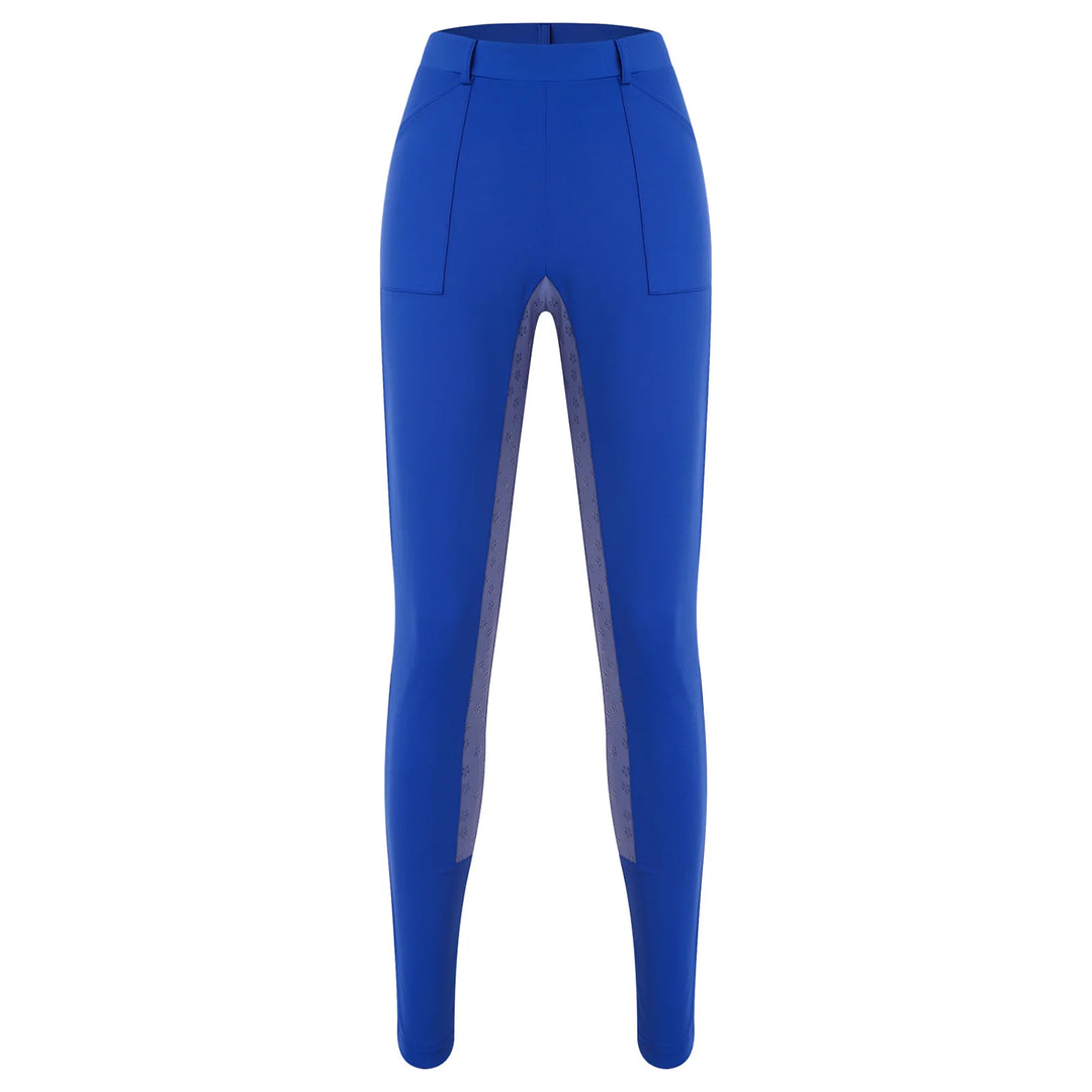 Womens Horse Riding Pants Full Seat Silicone Non-slip Equestrian Breeches Sports Schooling Tights Stretchy Leggings with Pockets