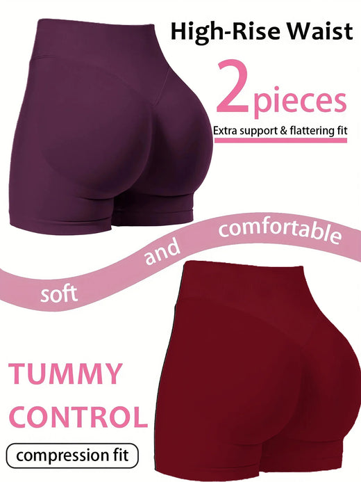 CZGUKE Two-Piece Set for Women Breathable Sweat Proof High Elasticity Slim Fit Outdoor Running and Cycling Shorts Fitness Shorts