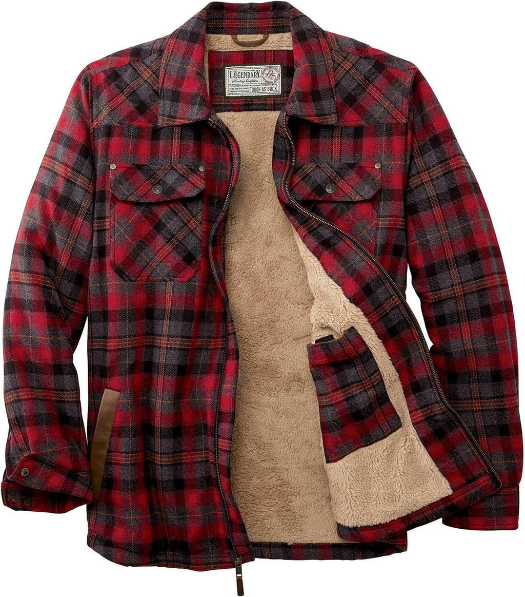 Men'S Tough as Buck Sherpa Lined Flannel Shirt Jacket