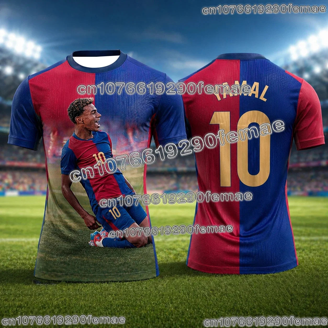 2026 Summer Lamine Yamal Fan Edition Kids Soccer Jersey New Breathable Sweat Wicking Short Sleeve Football Shirt for Daily Y2k
