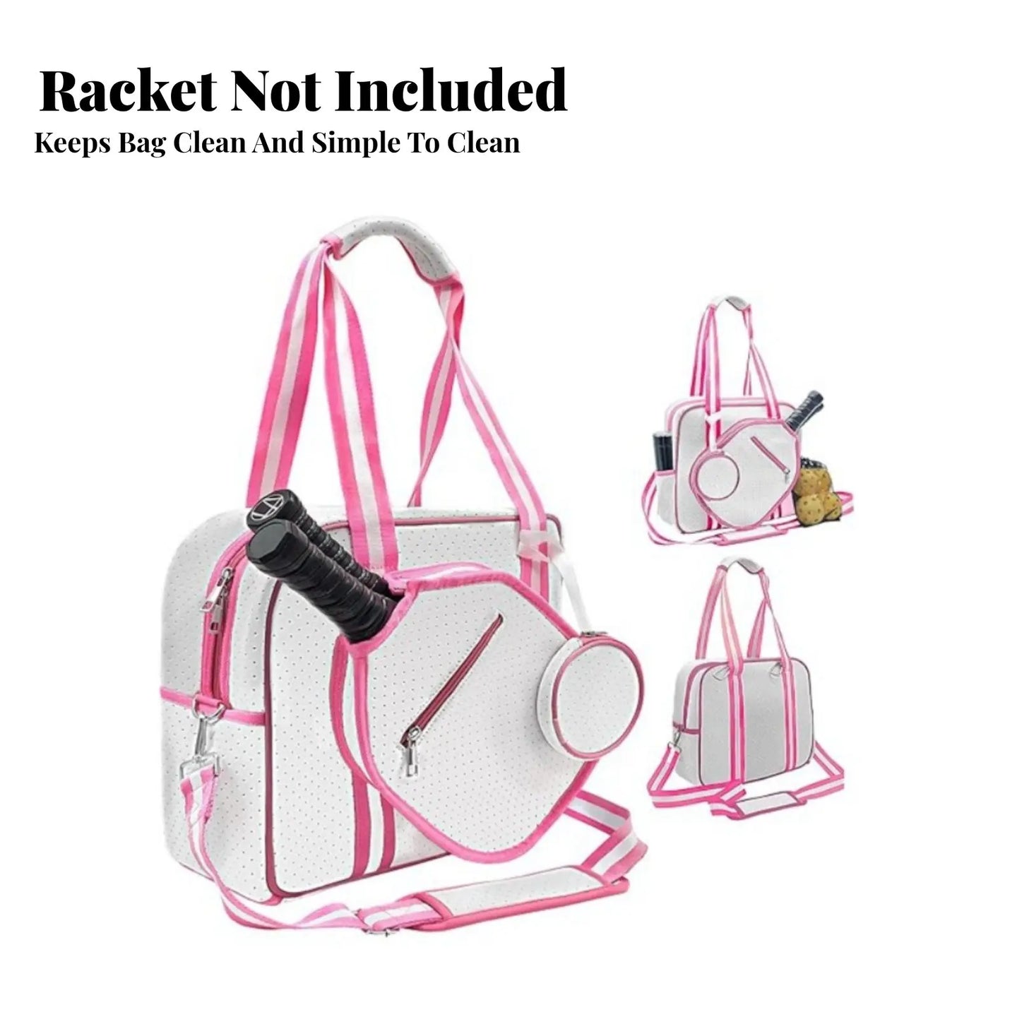 Pickleball Paddle Holder Bag Breathable Large Capacity Pickleball Bag Crossbody Sports Tote Adjustable Shoulder Strap Waterproof