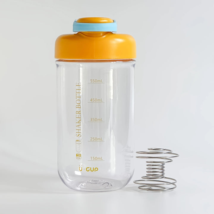 Portable Protein Powder Shaker Cup with Measurements, Leak-proof Sports Water Bottle, Fitness Shake Blender