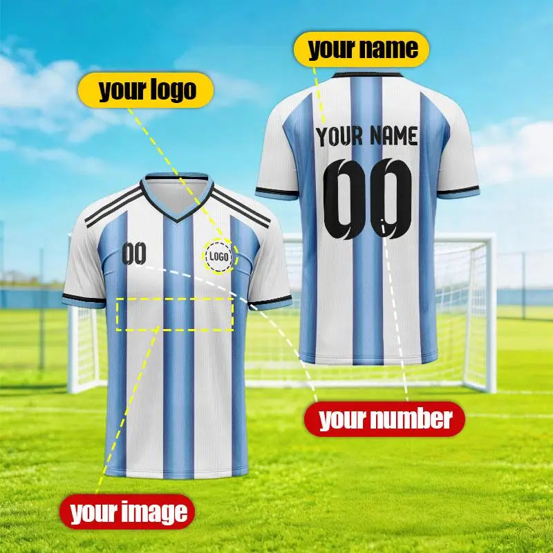 Argentina 2026 Personalized Custom Names and Numbers Stylish Appearance Adult and Children's Sports Shirts Fanwear