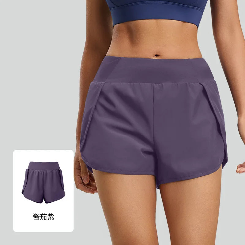 Juyitang Summer Thin Side Pocket Anti-Exposure Loose Casual Running Fitness Sports Shorts for Women