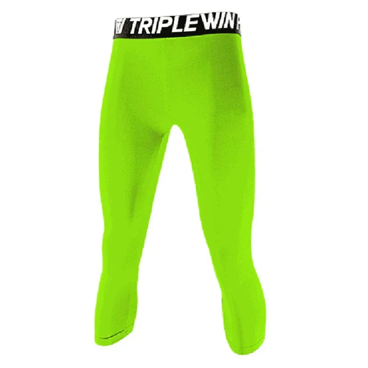 Men GYM Capri Running Tights Pants Kid Children Basketball Football Soccer Fitness Exercise Sport 3/4 Cropped Legging Shorts J12