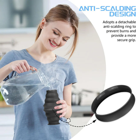 17oz Collapsible Water Bottle, BPA Free Silicone Foldable Bottle for Travel Gym Camping Hiking, Leak Proof with Carabiner