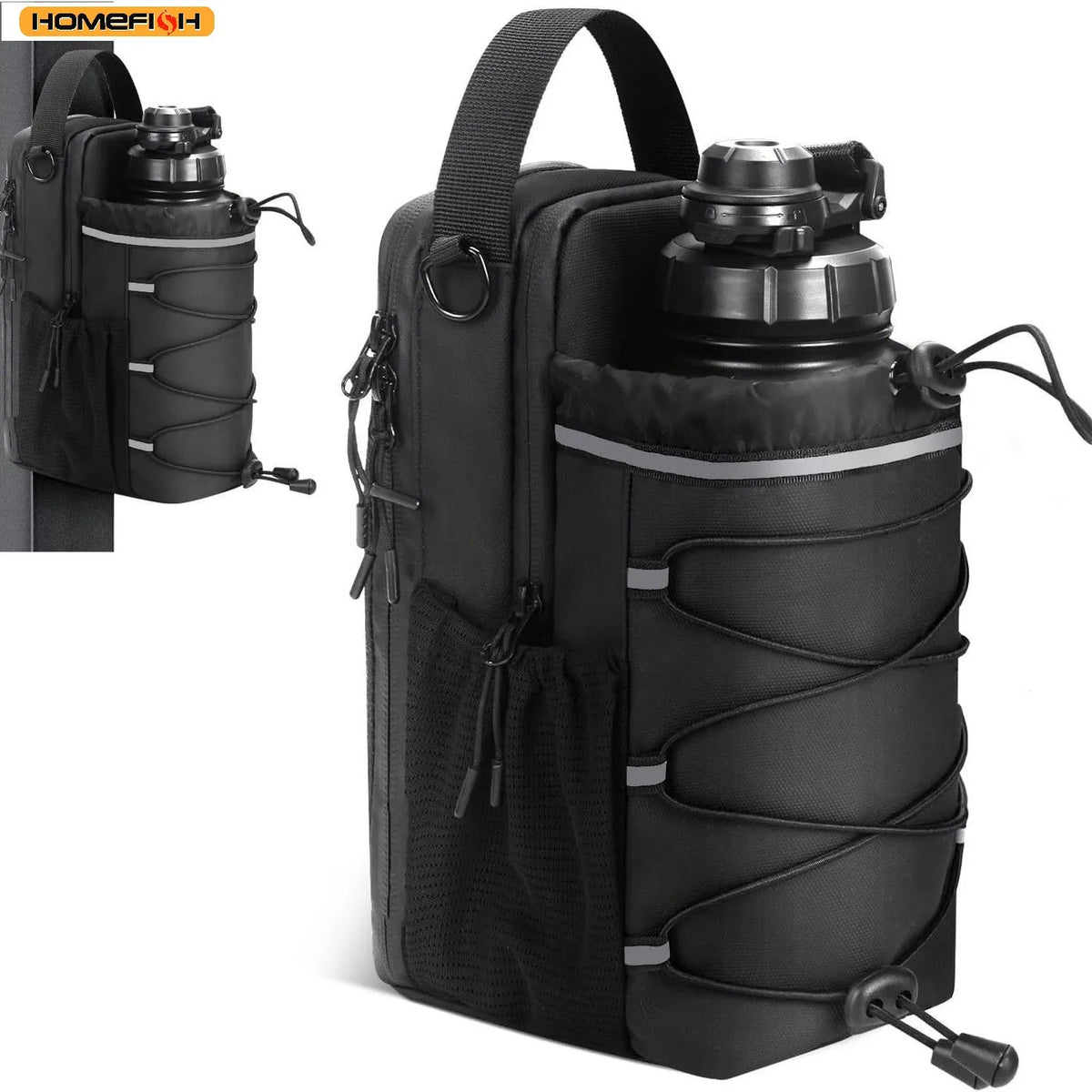 Portable Magnetic Water Bottle Crossbody Sling Bag For Men Women Outdoor Fitness Workout Gym Accessories Storage Pouch Holder