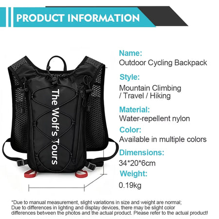 NEWBOLER Outdoor Trail Running Ultralight Backpack Run Hydration Vest Breathable Marathon Running Backpack Water Bottle 2L 500ML