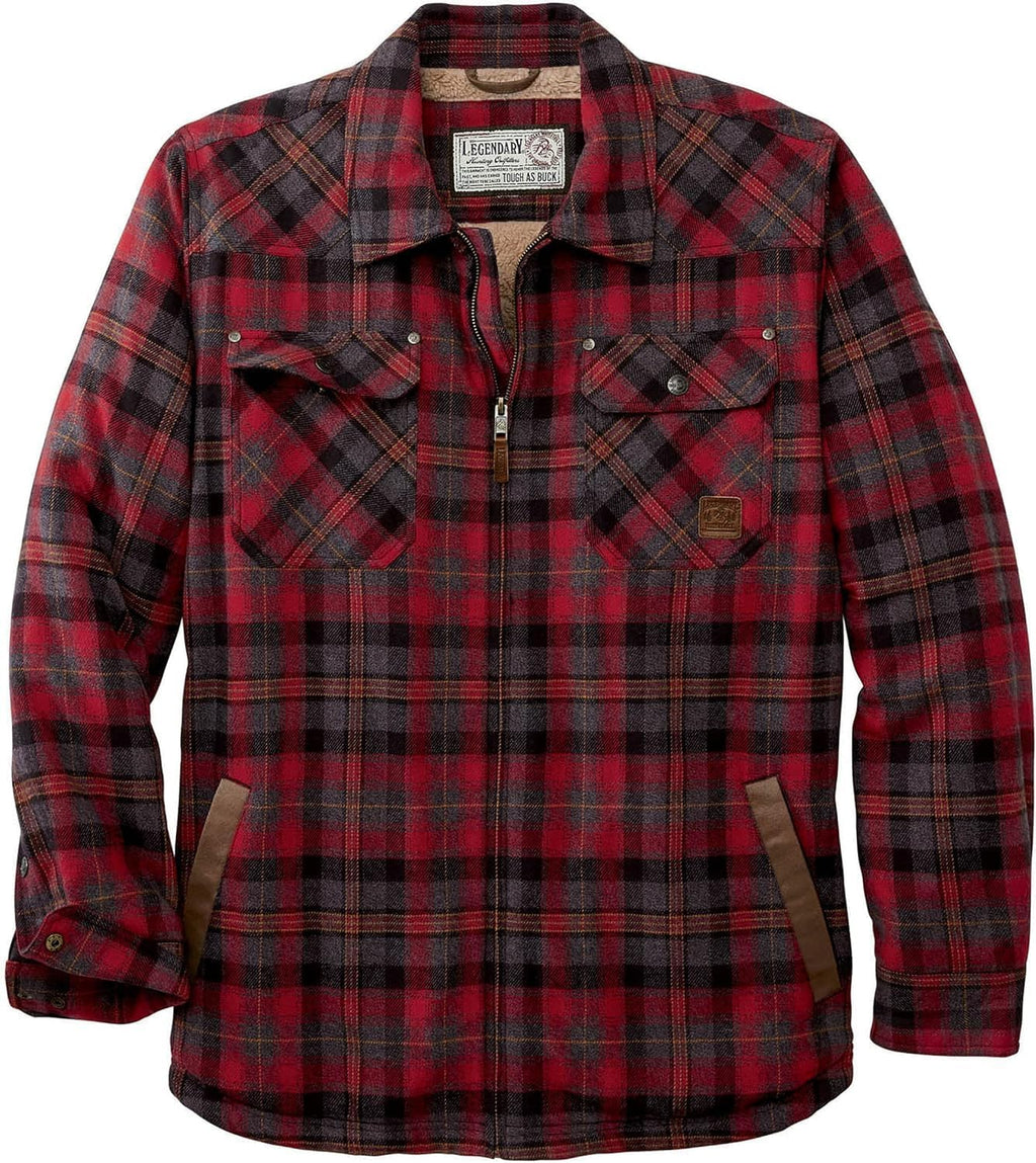 Men'S Tough as Buck Sherpa Lined Flannel Shirt Jacket