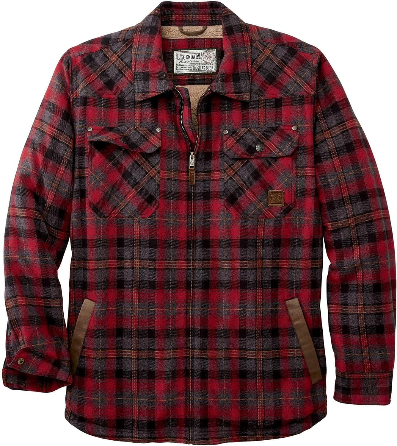 Men'S Tough as Buck Sherpa Lined Flannel Shirt Jacket
