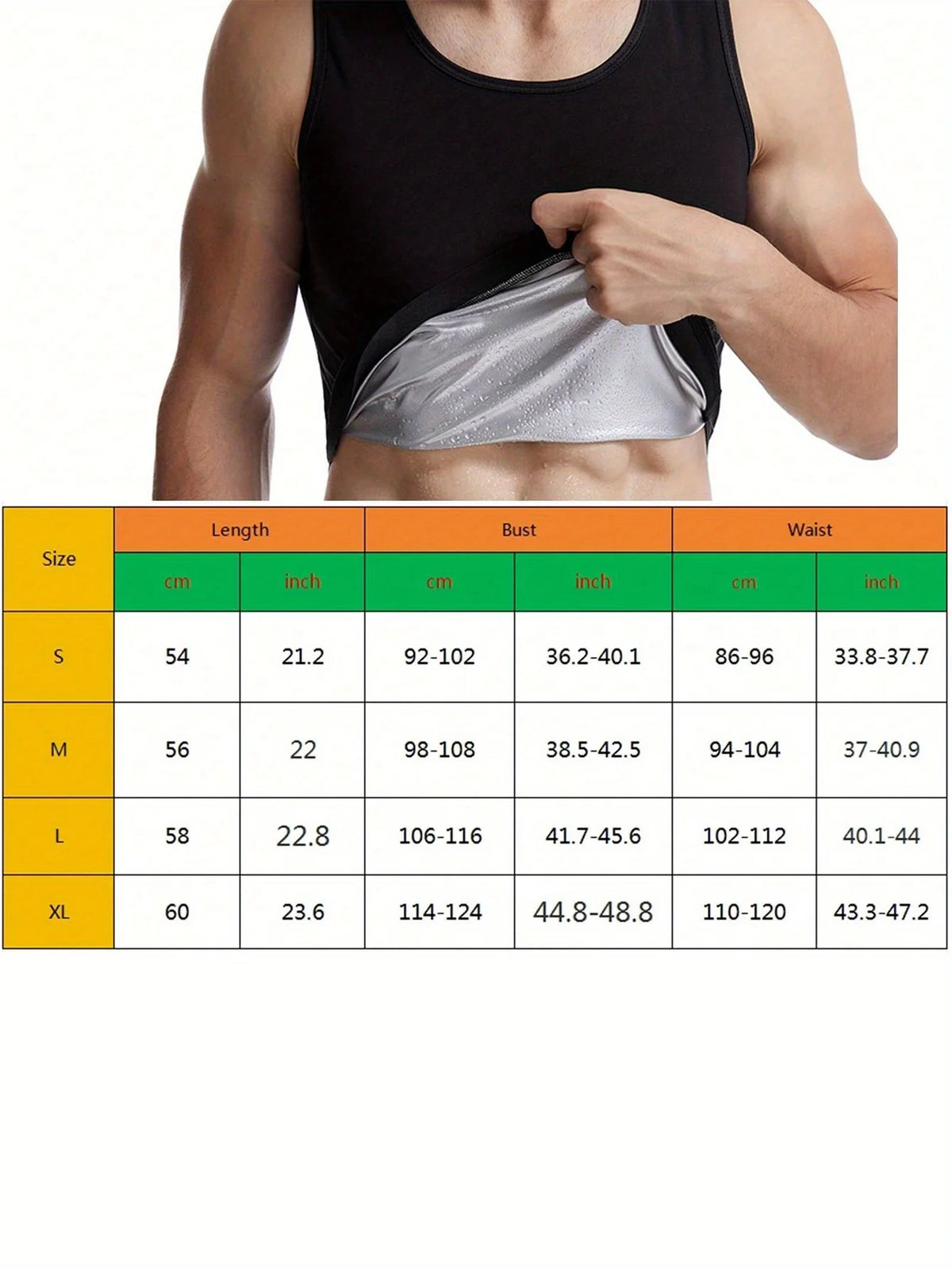1pcs Sauna Shirt for Men, Short Sleeve Sauna Sweat Body Shaper Mens Sauna Vest Gym Exercise Tank Top