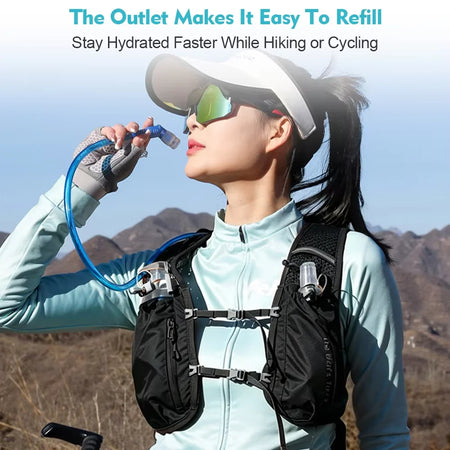 NEWBOLER Outdoor Trail Running Ultralight Backpack Run Hydration Vest Breathable Marathon Running Backpack Water Bottle 2L 500ML