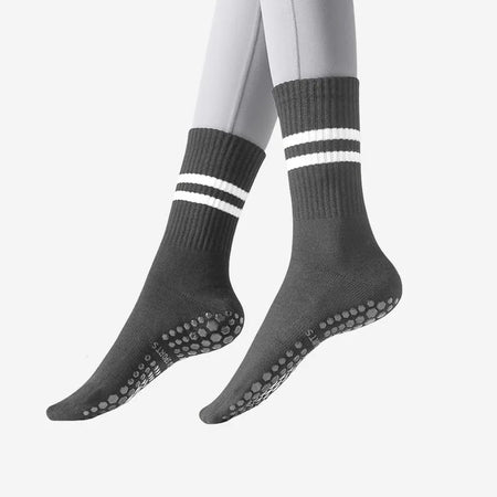 Yoga socks with shark pants, anti slip professional women's four season mid tube Pilates adult sports fitness floor socks