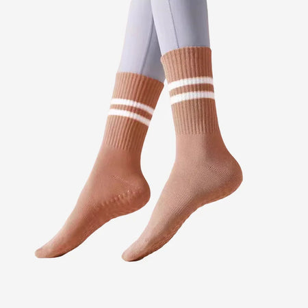 Yoga socks with shark pants, anti slip professional women's four season mid tube Pilates adult sports fitness floor socks