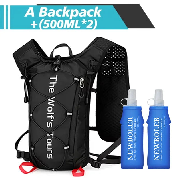 NEWBOLER Outdoor Trail Running Ultralight Backpack Run Hydration Vest Breathable Marathon Running Backpack Water Bottle 2L 500ML