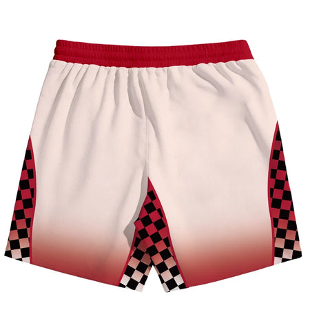 Retro Racing Style Checkerboard Aggressive Black Cat3D Print Simple Casual Sports Breathable Training Men and Women Daily Shorts