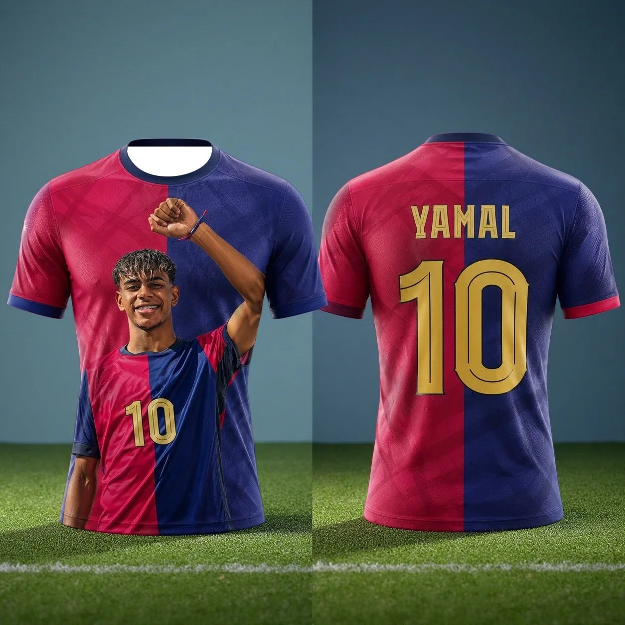 2026 Summer Lamine Yamal Fan Edition Kids Soccer Jersey New Breathable Sweat Wicking Short Sleeve Football Shirt for Daily Y2k