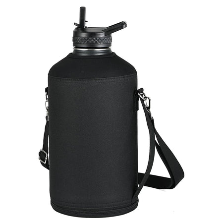 64oz / 128oz Insulated Sports Water Bottle Bag Holder Crossbody for Thermos Mug Vacuum Cup Protective Carrier Cover with Strap