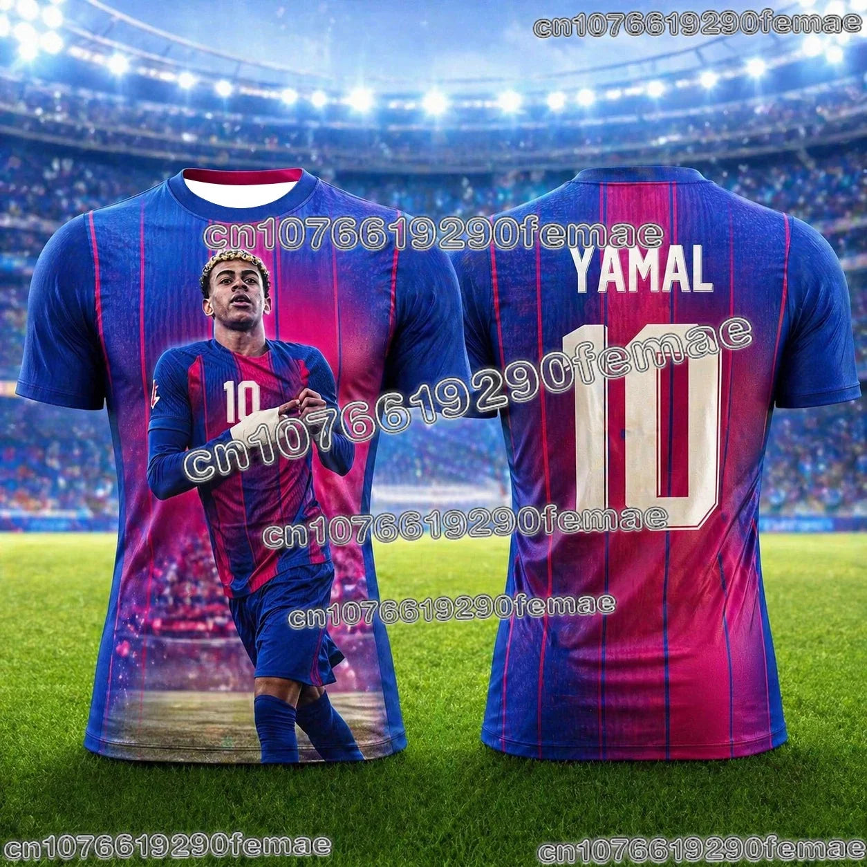 2026 Summer Lamine Yamal Fan Edition Kids Soccer Jersey New Breathable Sweat Wicking Short Sleeve Football Shirt for Daily Y2k