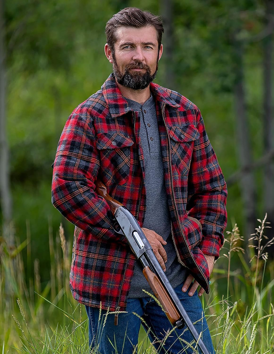 Men'S Tough as Buck Sherpa Lined Flannel Shirt Jacket