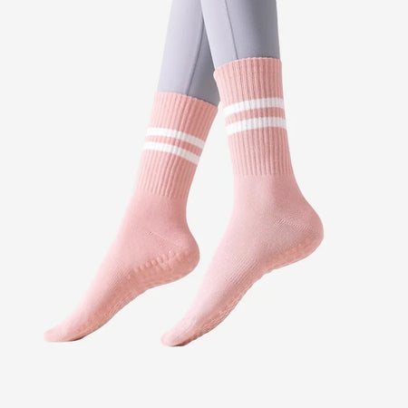 Yoga socks with shark pants, anti slip professional women's four season mid tube Pilates adult sports fitness floor socks