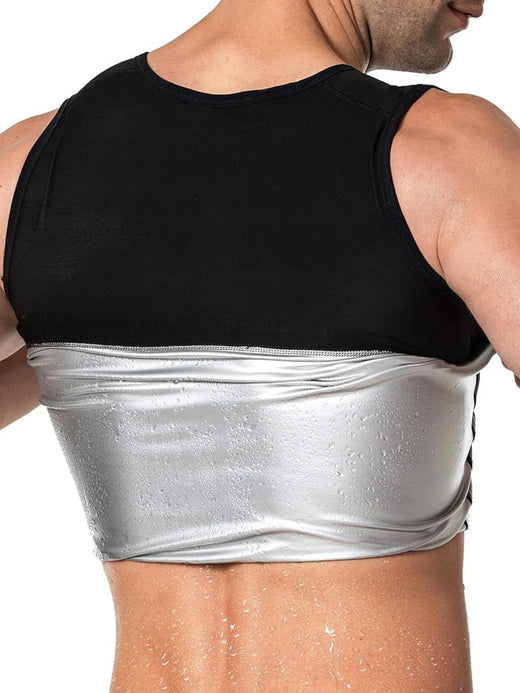 1pcs Sauna Shirt for Men, Short Sleeve Sauna Sweat Body Shaper Mens Sauna Vest Gym Exercise Tank Top