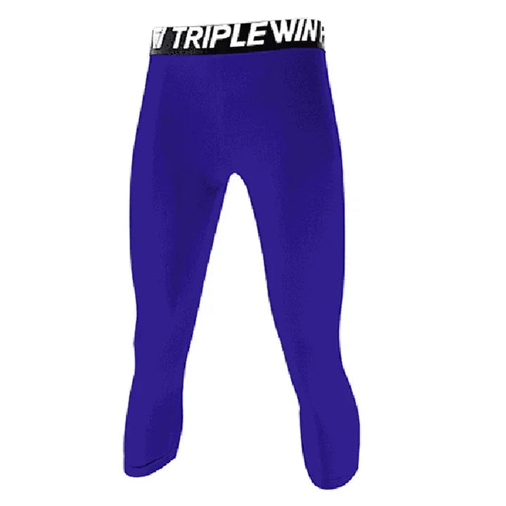 Men GYM Capri Running Tights Pants Kid Children Basketball Football Soccer Fitness Exercise Sport 3/4 Cropped Legging Shorts J12