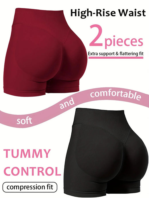CZGUKE Two-Piece Set for Women Breathable Sweat Proof High Elasticity Slim Fit Outdoor Running and Cycling Shorts Fitness Shorts