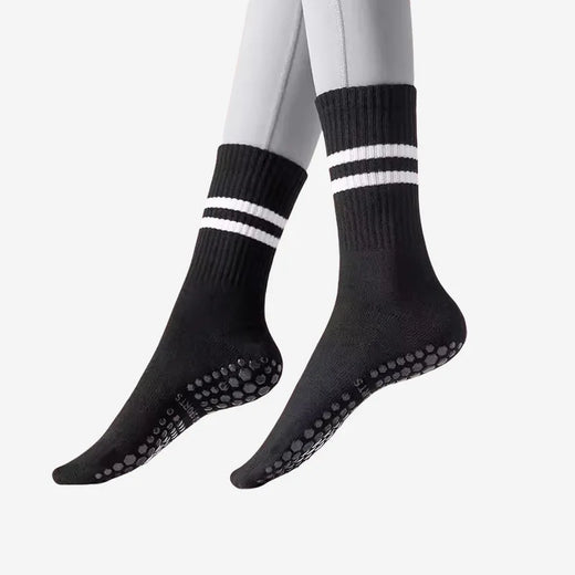 Yoga socks with shark pants, anti slip professional women's four season mid tube Pilates adult sports fitness floor socks