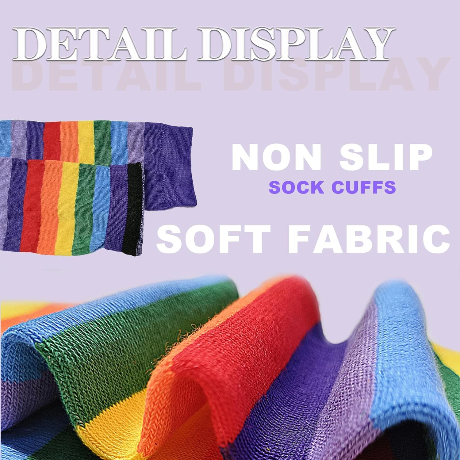 Womens Rainbow Socks, Knee High Socks Arm Warmer Gloves | Soft Breathable Fabric, Stretchy Cuff, Long Tube Fingerless, Colorful Striped, Party Stage Match, Holiday Dress Up