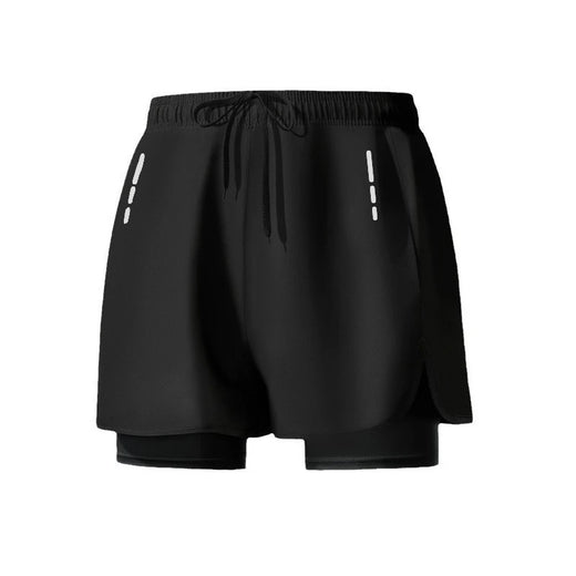 Swimming trunks double-layer men's anti-embarrassment enlarged flat-angle quick-drying beach shorts fitness swimming trunks