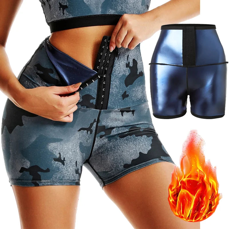 Slimming Sauna Suit Weight Loss Shorts Sweating Fat Burning Waist Trainer Sweatsuit Exercise Fitness Gym for Women Sportswear