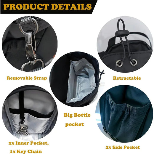Portable Magnetic Water Bottle Crossbody Sling Bag For Men Women Outdoor Fitness Workout Gym Accessories Storage Pouch Holder