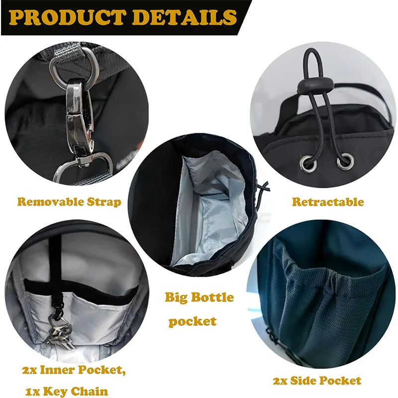 Portable Magnetic Water Bottle Crossbody Sling Bag For Men Women Outdoor Fitness Workout Gym Accessories Storage Pouch Holder