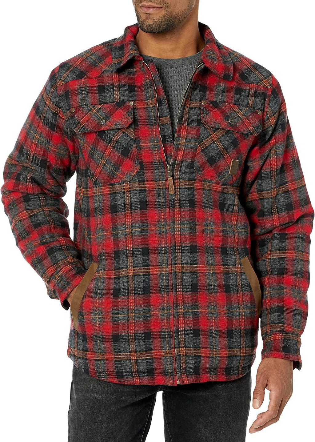 Men'S Tough as Buck Sherpa Lined Flannel Shirt Jacket