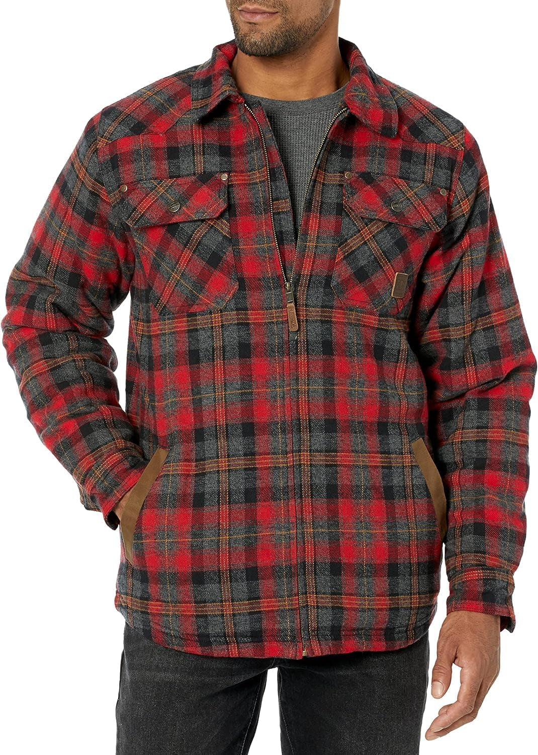 Men'S Tough as Buck Sherpa Lined Flannel Shirt Jacket