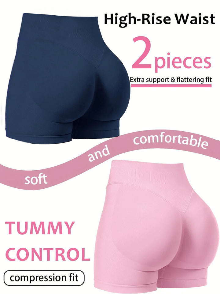 CZGUKE Two-Piece Set for Women Breathable Sweat Proof High Elasticity Slim Fit Outdoor Running and Cycling Shorts Fitness Shorts